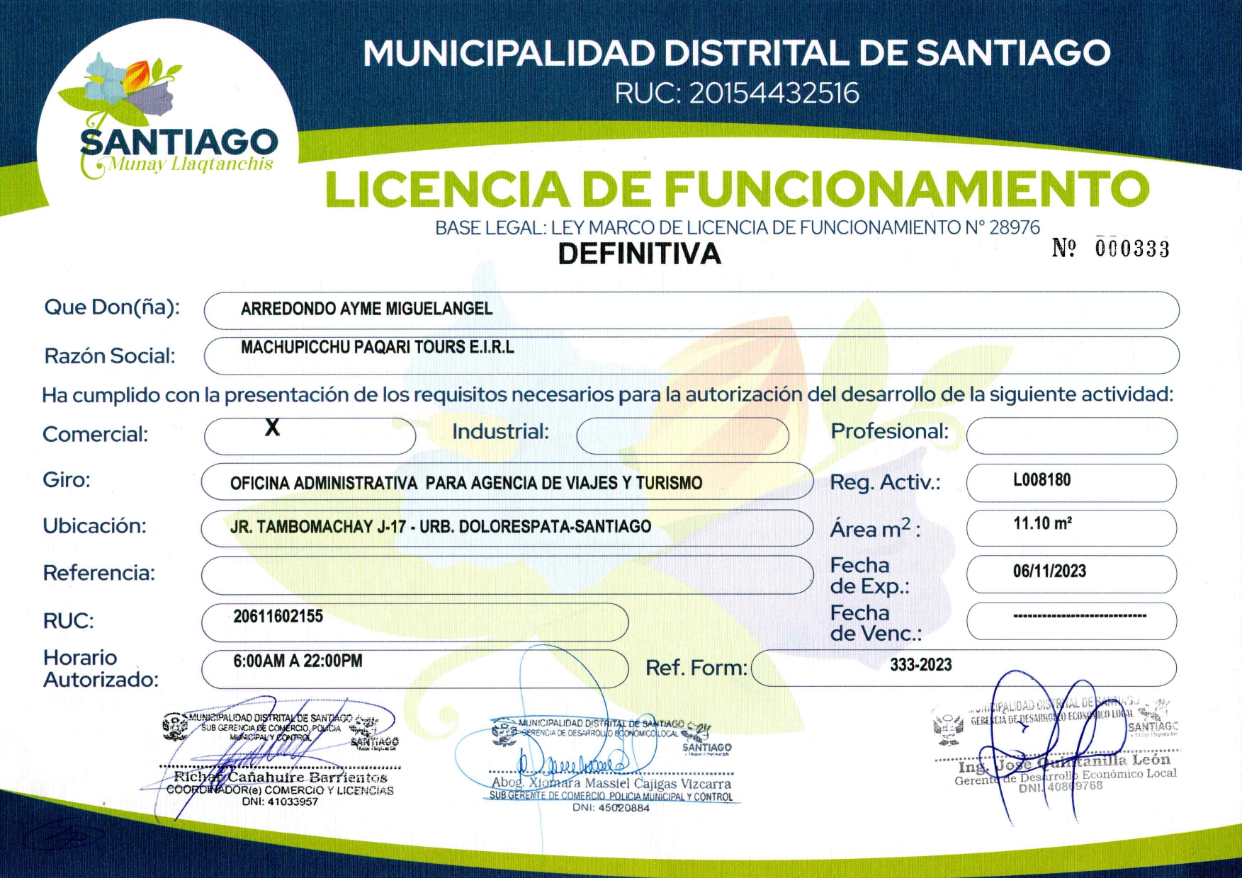 Licencia de Funcionamiento